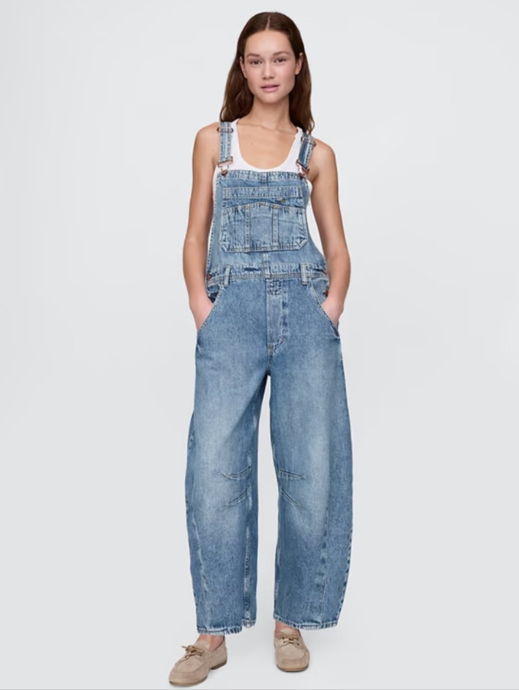 Gap Ultra Soft Denim Horseshoe Overalls Lp